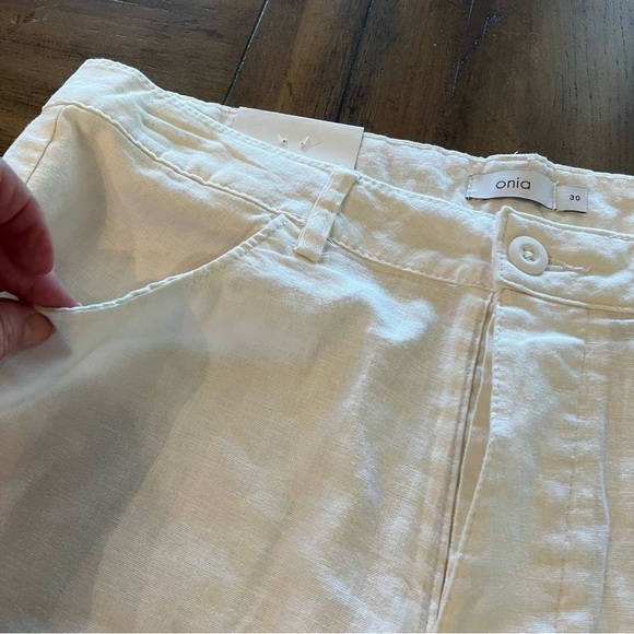 NWT Onia The Stretch Linen Men’s Traveler Short, White, size 30, Casual, Preppy - Picture 9 of 15